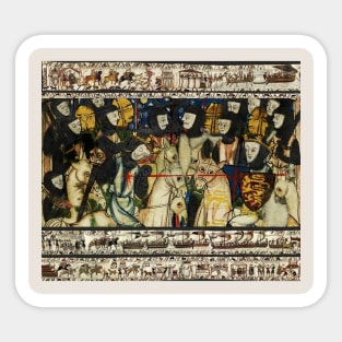 THE BAYEUX TAPESTRY And Medieval Miniature ,Death of King Harold at Battle of Hastings Sticker